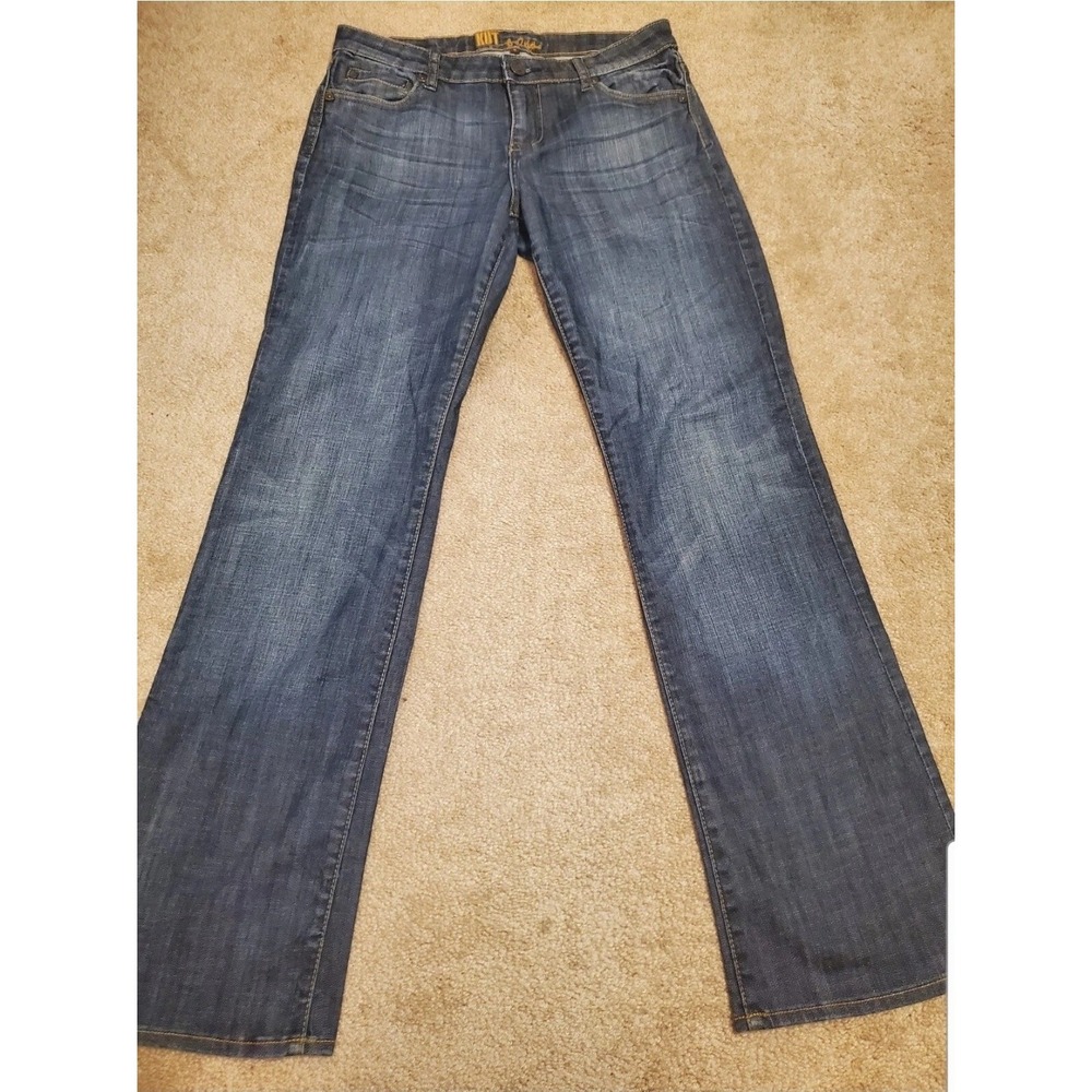 Kut from the Kloth Jeans Womens 8 Blue Bootcut Mid Rise Stretch Denim Embroider